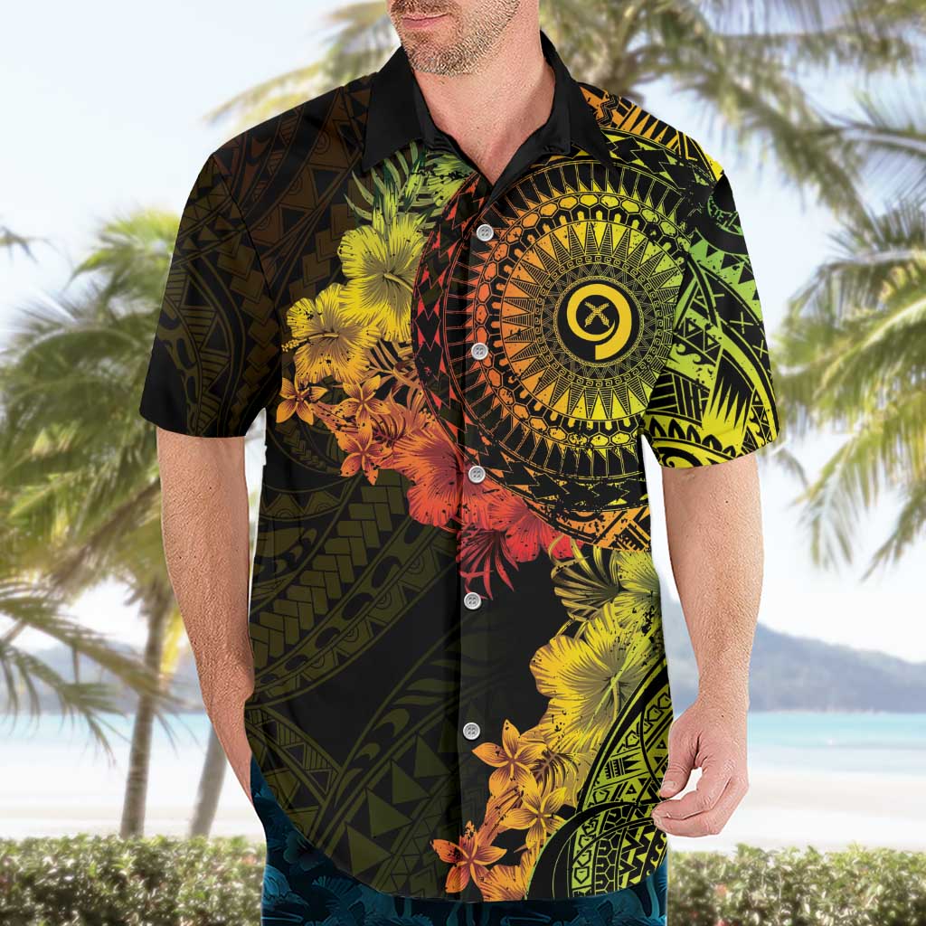 Vanuatu Hawaiian Shirt Hibisus Polynesian Pattern Reggae LT14 - Polynesian Pride