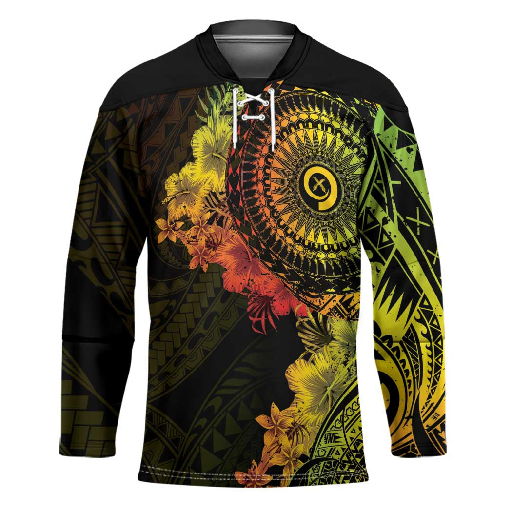 Vanuatu Hockey Jersey Hibisus Polynesian Pattern Reggae LT14 Unisex Reggae - Polynesian Pride