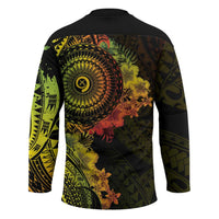 Vanuatu Hockey Jersey Hibisus Polynesian Pattern Reggae LT14 - Polynesian Pride
