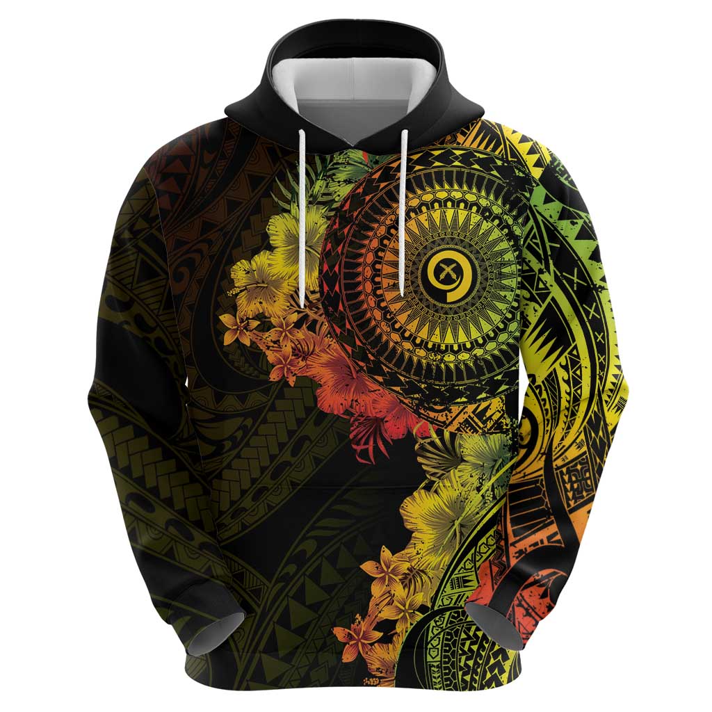 Vanuatu Hoodie Hibisus Polynesian Pattern Reggae - Polynesian Pride