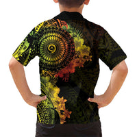 Vanuatu Kid Hawaiian Shirt Hibisus Polynesian Pattern Reggae - Polynesian Pride