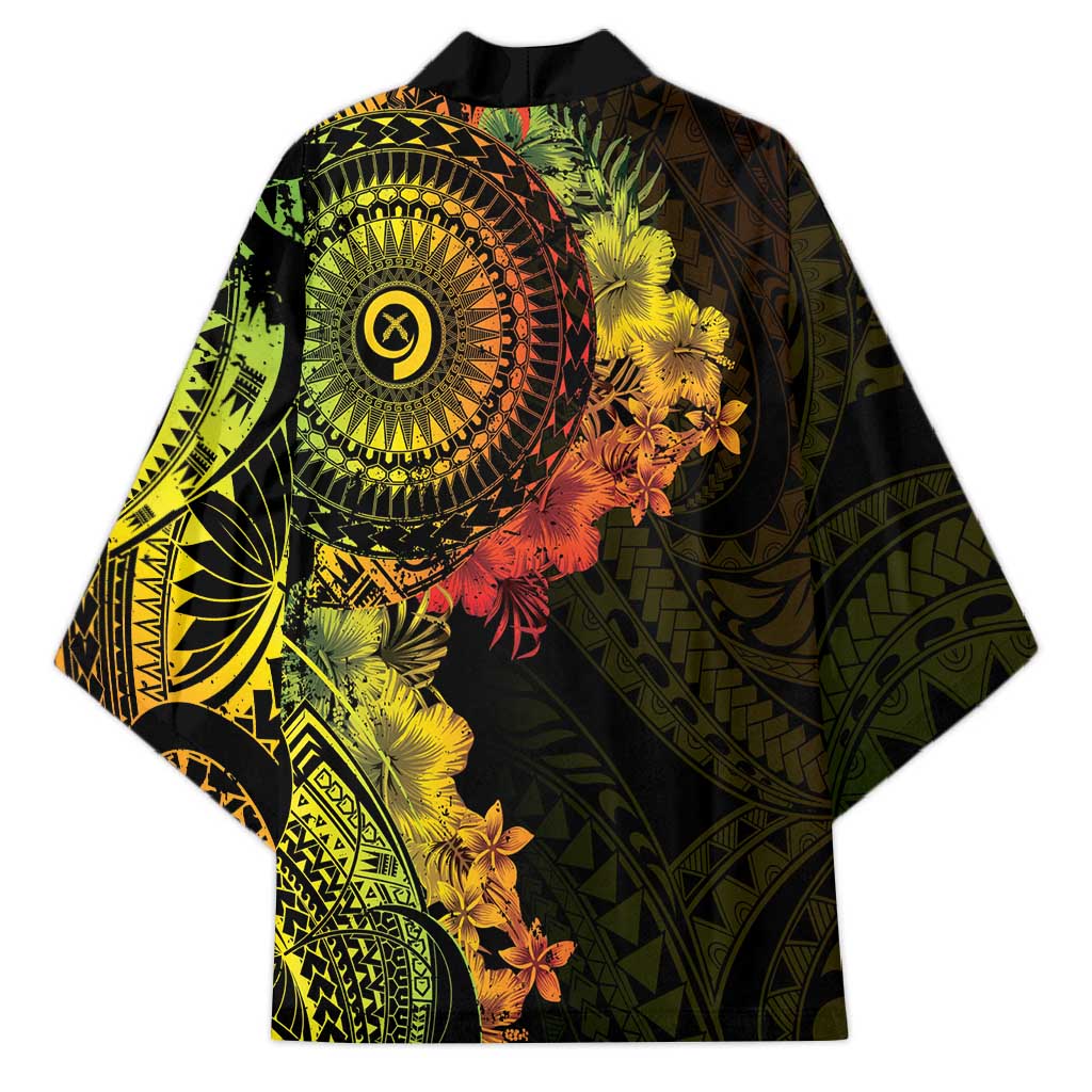 Vanuatu Kimono Hibisus Polynesian Pattern Reggae LT14 - Polynesian Pride