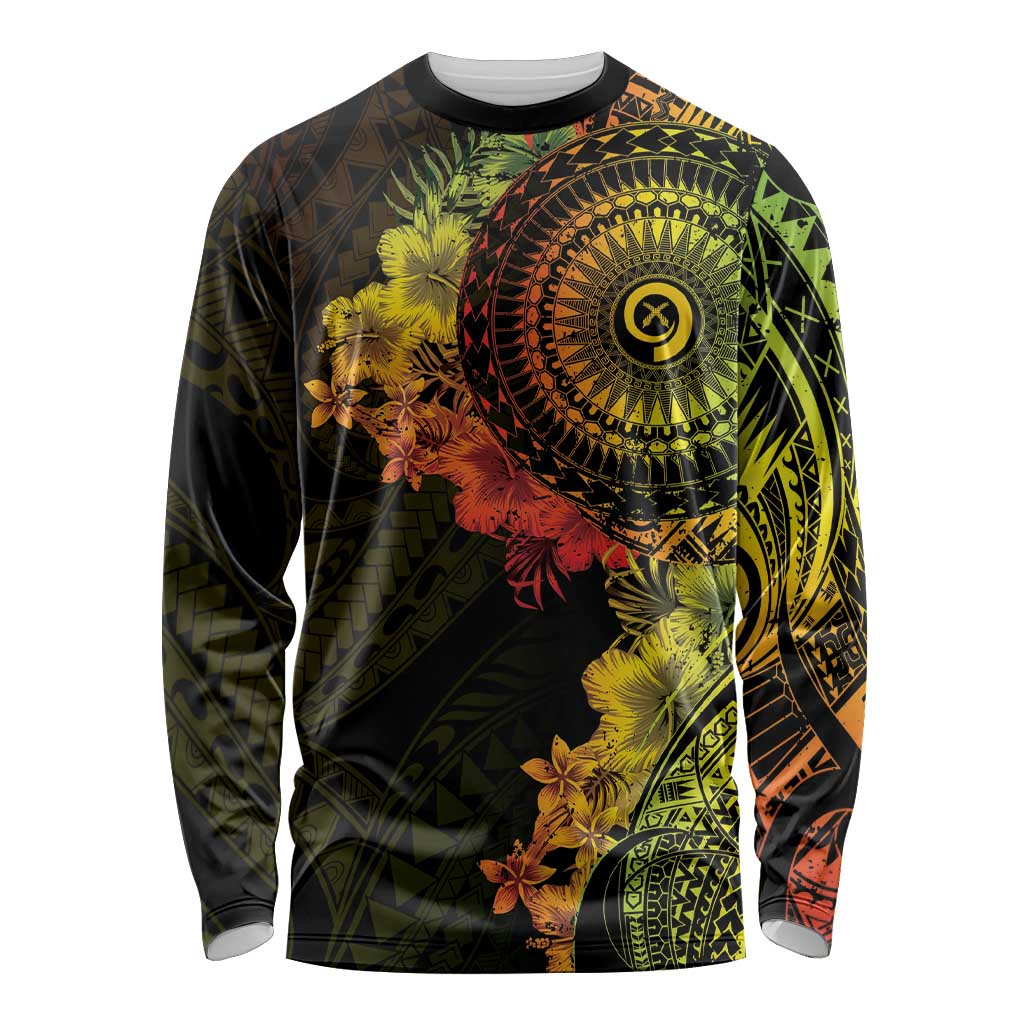 Vanuatu Long Sleeve Shirt Hibisus Polynesian Pattern Reggae LT14 Unisex Reggae - Polynesian Pride