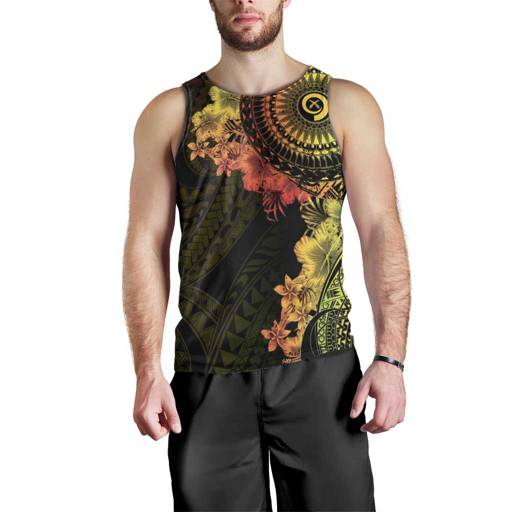Vanuatu Men Tank Top Hibisus Polynesian Pattern Reggae LT14 - Polynesian Pride