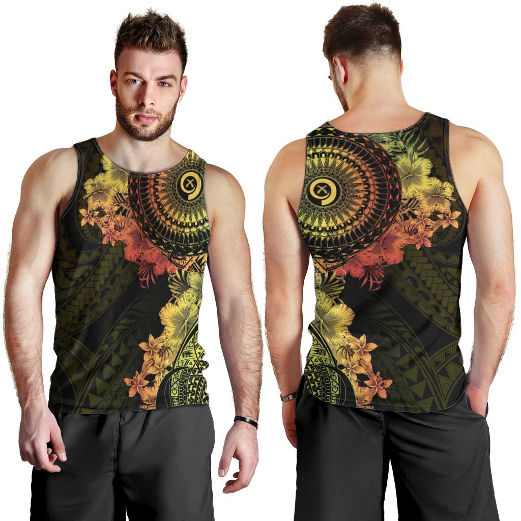 Vanuatu Men Tank Top Hibisus Polynesian Pattern Reggae LT14 - Polynesian Pride