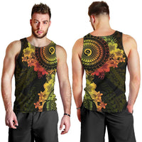 Vanuatu Men Tank Top Hibisus Polynesian Pattern Reggae LT14 - Polynesian Pride