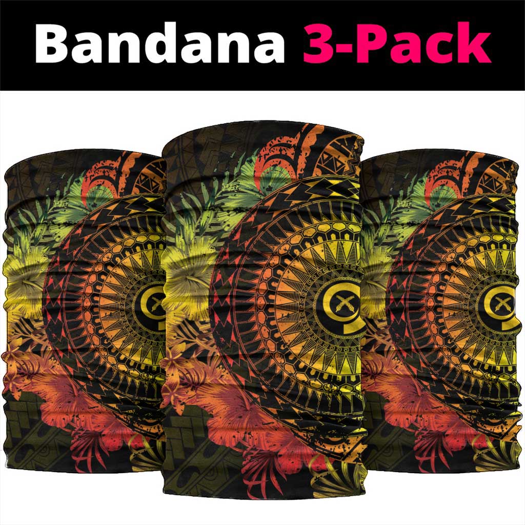 Vanuatu Neck Gaiter Hibisus Polynesian Pattern Reggae - Polynesian Pride