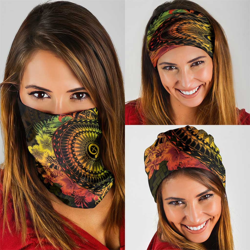 Vanuatu Neck Gaiter Hibisus Polynesian Pattern Reggae - Polynesian Pride