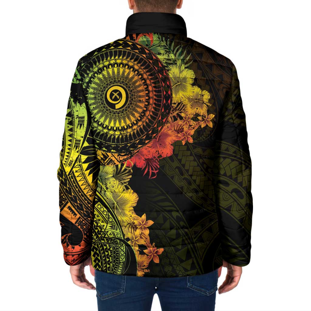 Vanuatu Padded Jacket Hibisus Polynesian Pattern Reggae LT14 - Polynesian Pride