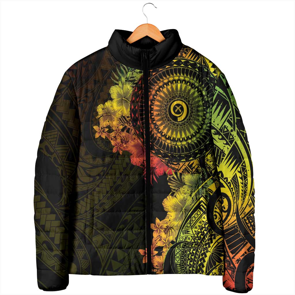 Vanuatu Padded Jacket Hibisus Polynesian Pattern Reggae LT14 - Polynesian Pride