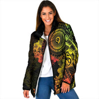 Vanuatu Padded Jacket Hibisus Polynesian Pattern Reggae LT14 Women Reggae - Polynesian Pride