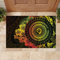 Vanuatu Rubber Doormat Hibisus Polynesian Pattern Reggae LT14 Reggae - Polynesian Pride