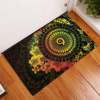 Vanuatu Rubber Doormat Hibisus Polynesian Pattern Reggae LT14 - Polynesian Pride