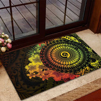 Vanuatu Rubber Doormat Hibisus Polynesian Pattern Reggae LT14 - Polynesian Pride