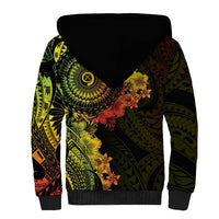Vanuatu Sherpa Hoodie Hibisus Polynesian Pattern Reggae LT14 - Polynesian Pride