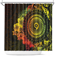 Vanuatu Shower Curtain Hibisus Polynesian Pattern Reggae - Polynesian Pride