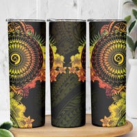 Vanuatu Skinny Tumbler Hibisus Polynesian Pattern Reggae - Polynesian Pride