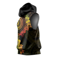 Vanuatu Sleeveless Hoodie Hibisus Polynesian Pattern Reggae - Polynesian Pride