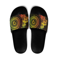Vanuatu Slide Sandals Hibisus Polynesian Pattern Reggae - Polynesian Pride