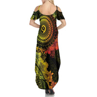 Vanuatu Summer Maxi Dress Hibisus Polynesian Pattern Reggae - Polynesian Pride