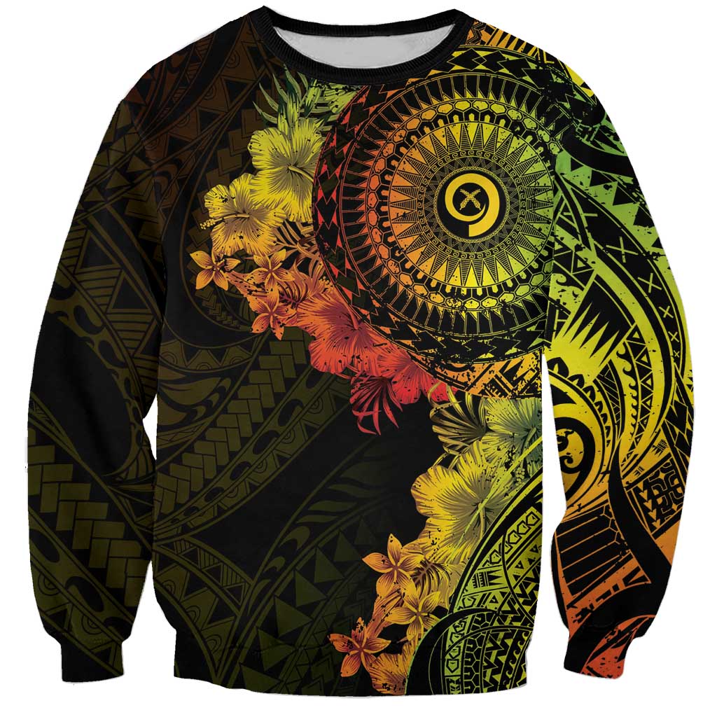 Vanuatu Sweatshirt Hibisus Polynesian Pattern Reggae LT14 Unisex Reggae - Polynesian Pride