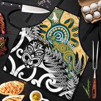 New Zealand Australia Rugby Apron Wallabies Aboriginal All Black Maori Tiki Together - Polynesian Pride