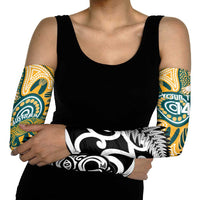 New Zealand Australia Rugby Arm Sleeves Wallabies Aboriginal All Black Maori Tiki Together - Polynesian Pride