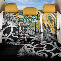 New Zealand Australia Rugby Back Car Seat Cover Wallabies Aboriginal All Black Maori Tiki Together - Polynesian Pride