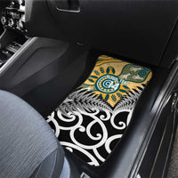 New Zealand Australia Rugby Car Mats Wallabies Aboriginal All Black Maori Tiki Together - Polynesian Pride