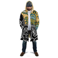 New Zealand Australia Rugby Custom Cloak Wallabies Aboriginal All Black Maori Tiki Together - Polynesian Pride