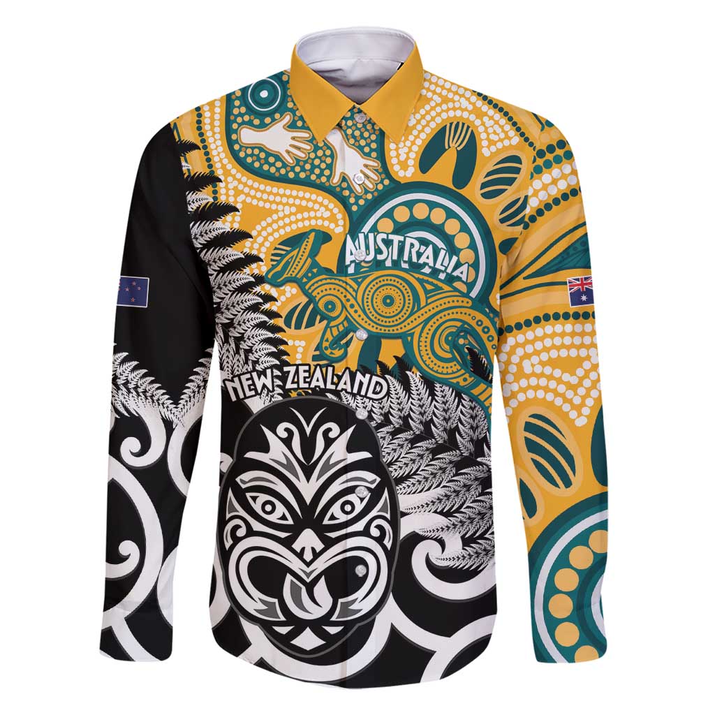 New Zealand Australia Rugby Custom Family Matching Tank Maxi Dress and Hawaiian Shirt Wallabies Aboriginal All Black Maori Tiki Together - Polynesian Pride