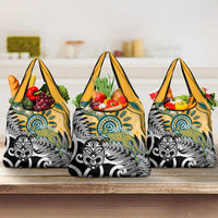 New Zealand Australia Rugby Grocery Bag Wallabies Aboriginal All Black Maori Tiki Together - Polynesian Pride
