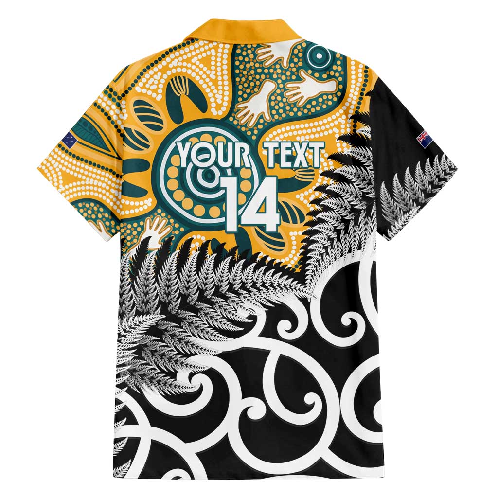 New Zealand Australia Rugby Custom Hawaiian Shirt Wallabies Aboriginal All Black Maori Tiki Together - Polynesian Pride