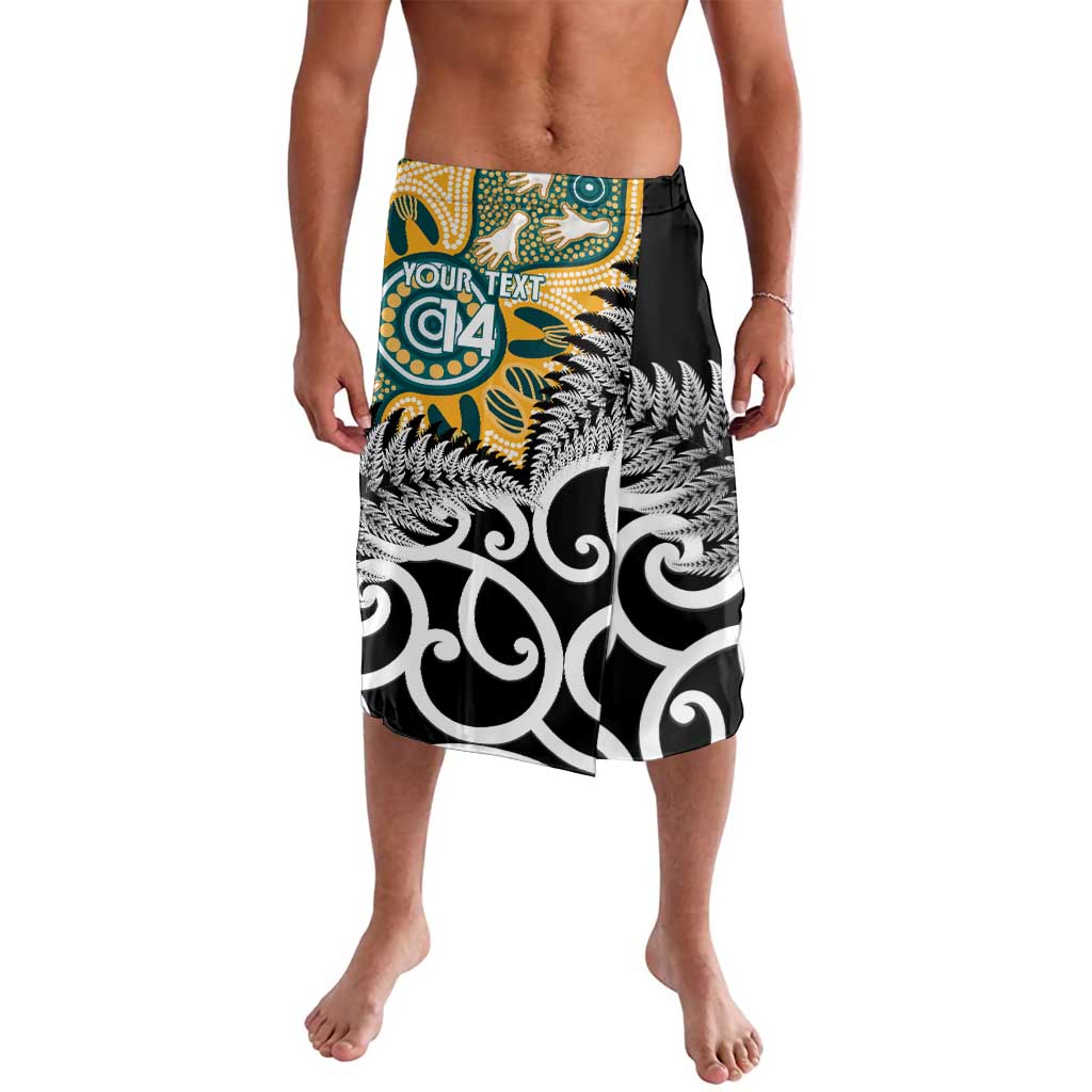New Zealand Australia Rugby Custom Lavalava Wallabies Aboriginal All Black Maori Tiki Together - Polynesian Pride