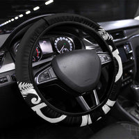 New Zealand Australia Rugby Steering Wheel Cover Wallabies Aboriginal All Black Maori Tiki Together - Polynesian Pride