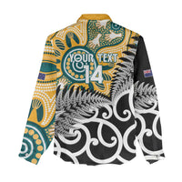 New Zealand Australia Rugby Custom Women Casual Shirt Wallabies Aboriginal All Black Maori Tiki Together - Polynesian Pride