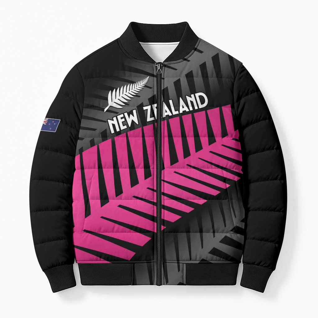 New Zealand Silver Fern Rugby Custom Bomber Puffer Jacket 2025 All Black Go Champions - Polynesian Pride