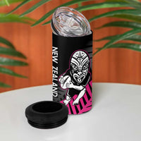 New Zealand Silver Fern Rugby Custom 4 in 1 Can Cooler Tumbler 2025 All Black Go Champions - Polynesian Pride