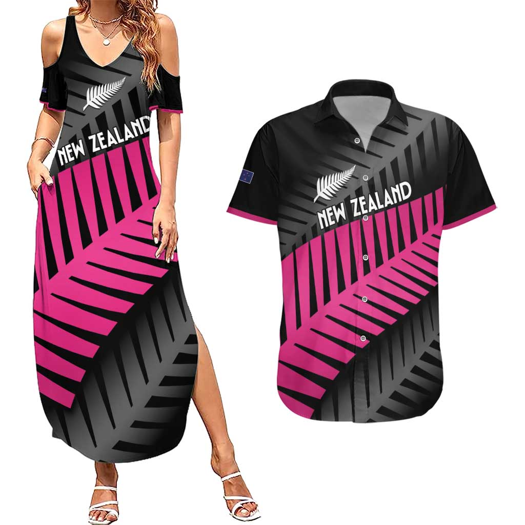 New Zealand Silver Fern Rugby Custom Couples Matching Summer Maxi Dress and Hawaiian Shirt 2025 All Black Go Champions - Polynesian Pride