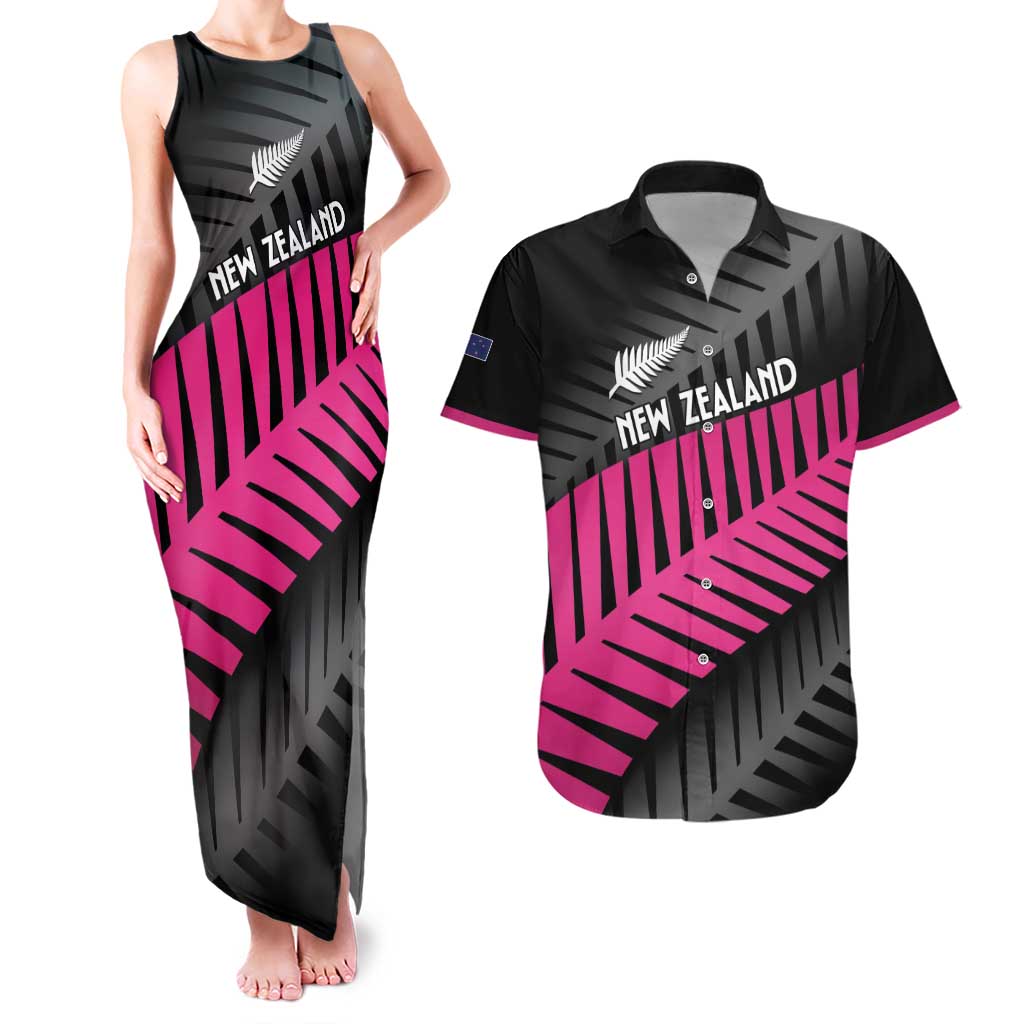 New Zealand Silver Fern Rugby Custom Couples Matching Tank Maxi Dress and Hawaiian Shirt 2025 All Black Go Champions - Polynesian Pride