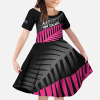 New Zealand Silver Fern Rugby Custom Family Matching Long Sleeve Bodycon Dress and Hawaiian Shirt 2025 All Black Go Champions - Polynesian Pride
