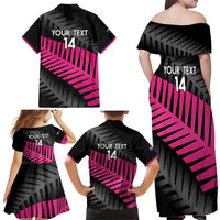 New Zealand Silver Fern Rugby Custom Family Matching Off Shoulder Maxi Dress and Hawaiian Shirt 2025 All Black Go Champions - Polynesian Pride