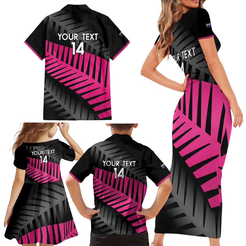New Zealand Silver Fern Rugby Custom Family Matching Short Sleeve Bodycon Dress and Hawaiian Shirt 2025 All Black Go Champions - Polynesian Pride