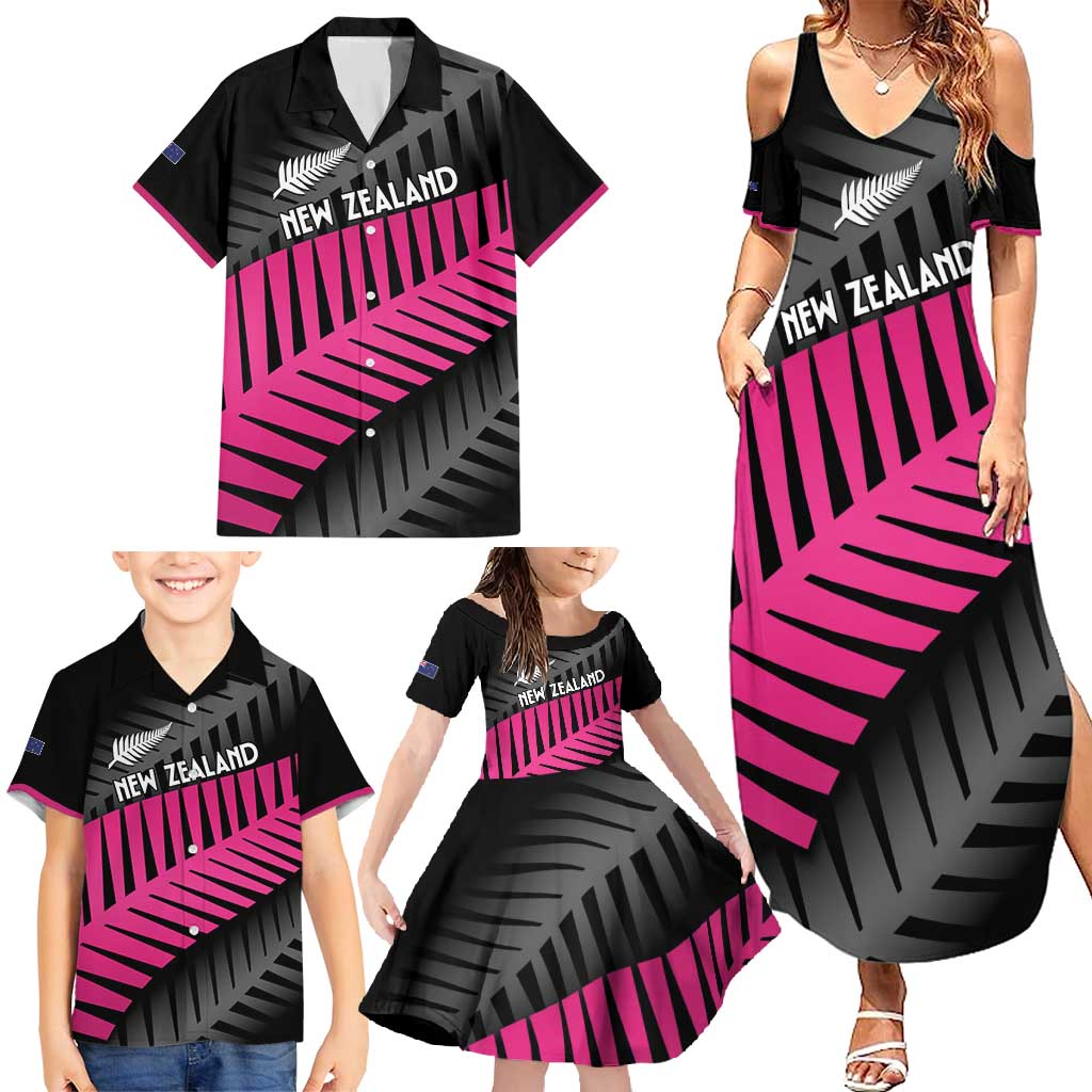 New Zealand Silver Fern Rugby Custom Family Matching Summer Maxi Dress and Hawaiian Shirt 2025 All Black Go Champions - Polynesian Pride
