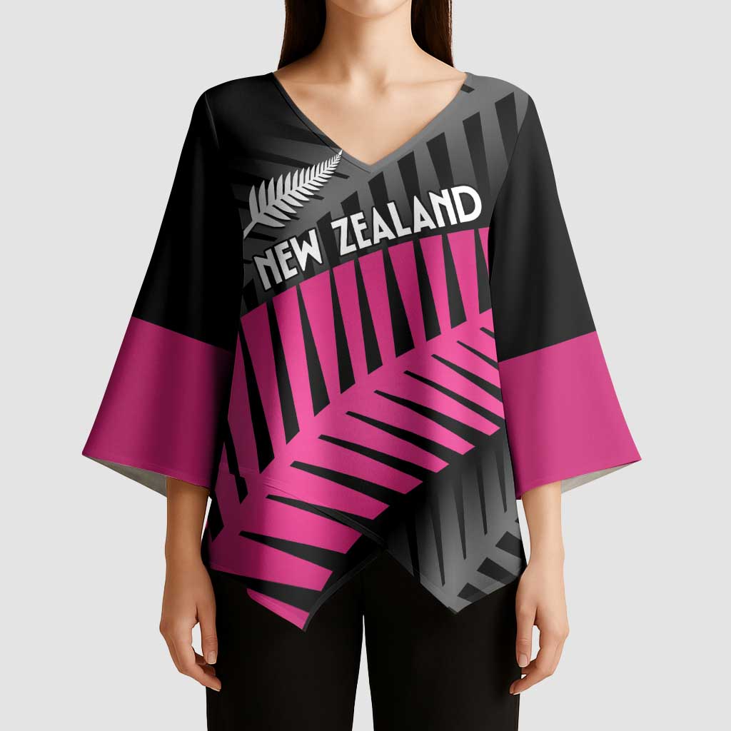 New Zealand Silver Fern Rugby Custom Kimono Sleeve Blouse 2025 All Black Go Champions - Polynesian Pride