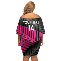 New Zealand Silver Fern Rugby Custom Off Shoulder Short Dress 2025 All Black Go Champions - Polynesian Pride