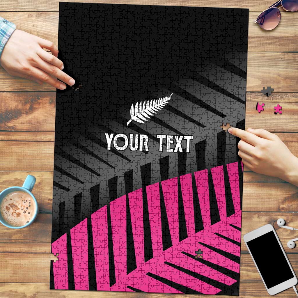 New Zealand Silver Fern Rugby Custom Puzzle 2025 All Black Go Champions - Polynesian Pride