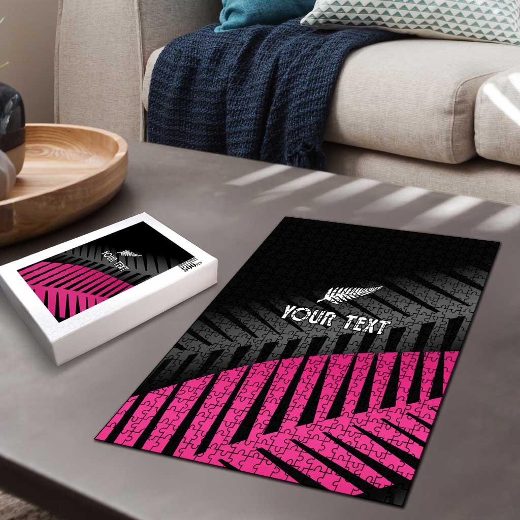 New Zealand Silver Fern Rugby Custom Puzzle 2025 All Black Go Champions - Polynesian Pride