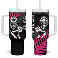 New Zealand Silver Fern Rugby Custom Tumbler With Handle 2025 All Black Go Champions - Polynesian Pride