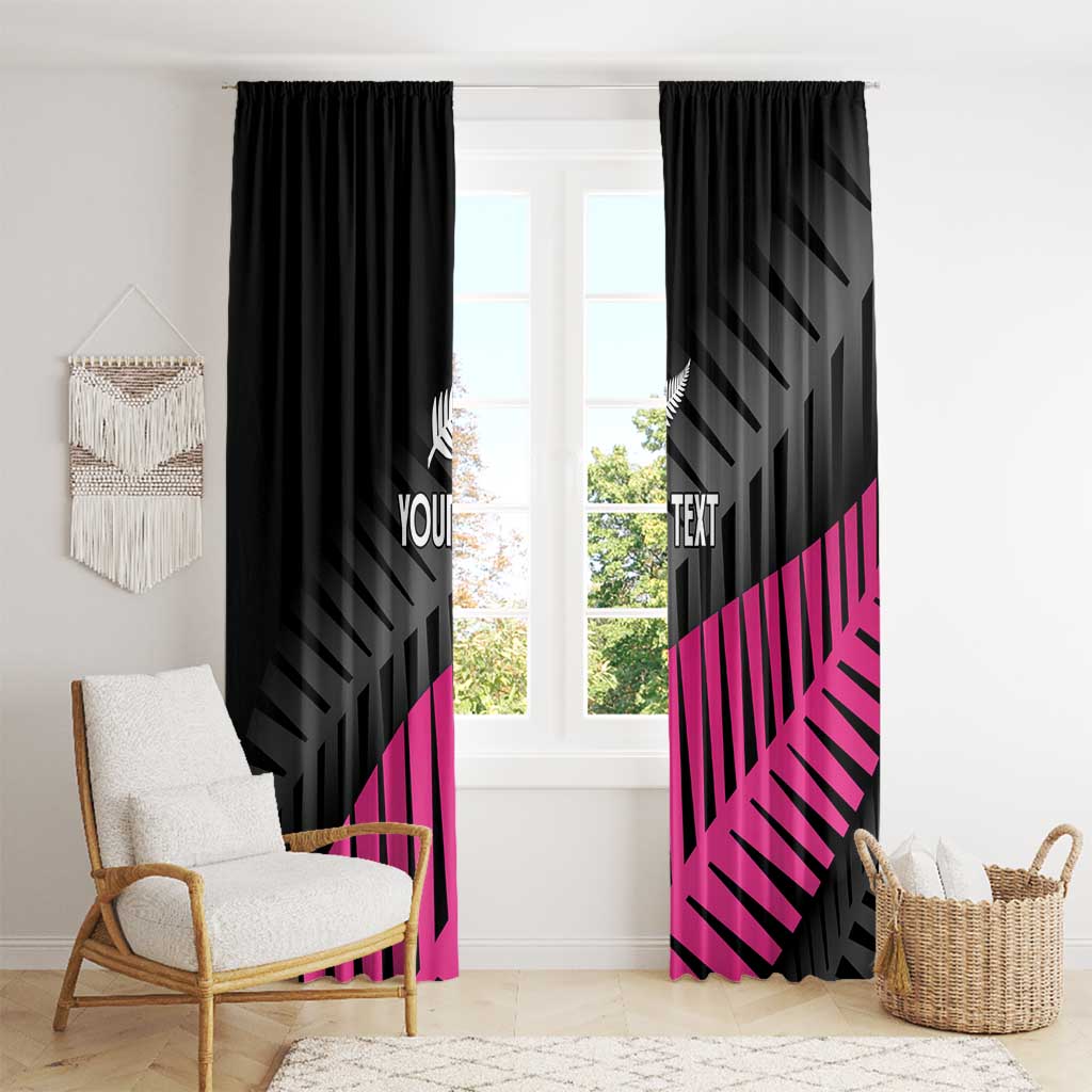 New Zealand Silver Fern Rugby Custom Window Curtain 2025 All Black Go Champions - Polynesian Pride